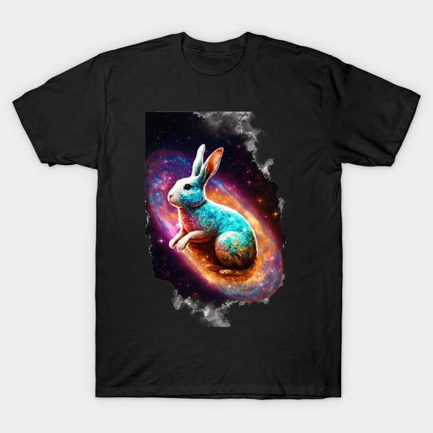 Year of the rabbit chinese zodiac sign dark glowing glaxy T-Shirt by Art8085